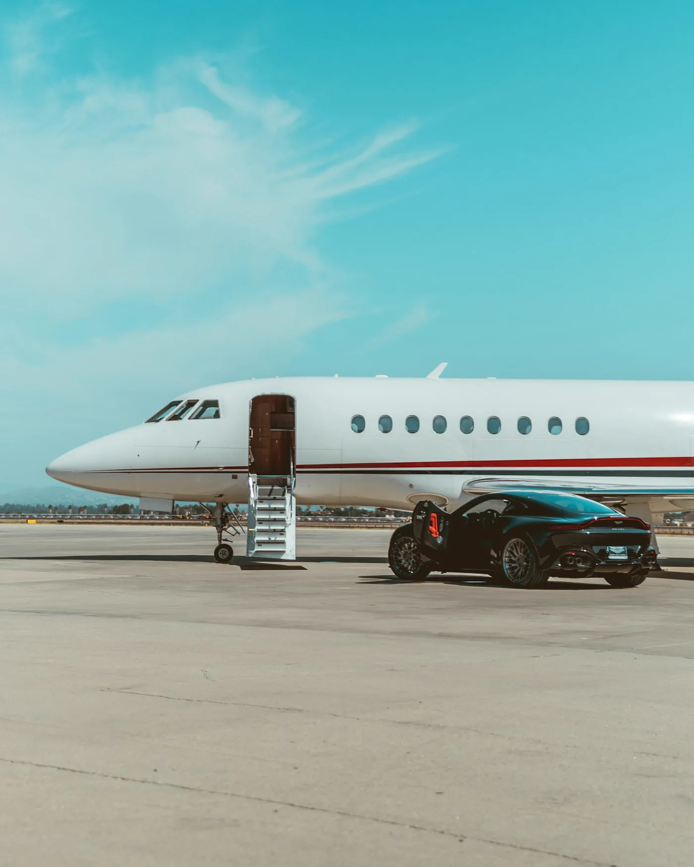 Private jet on the tarmac